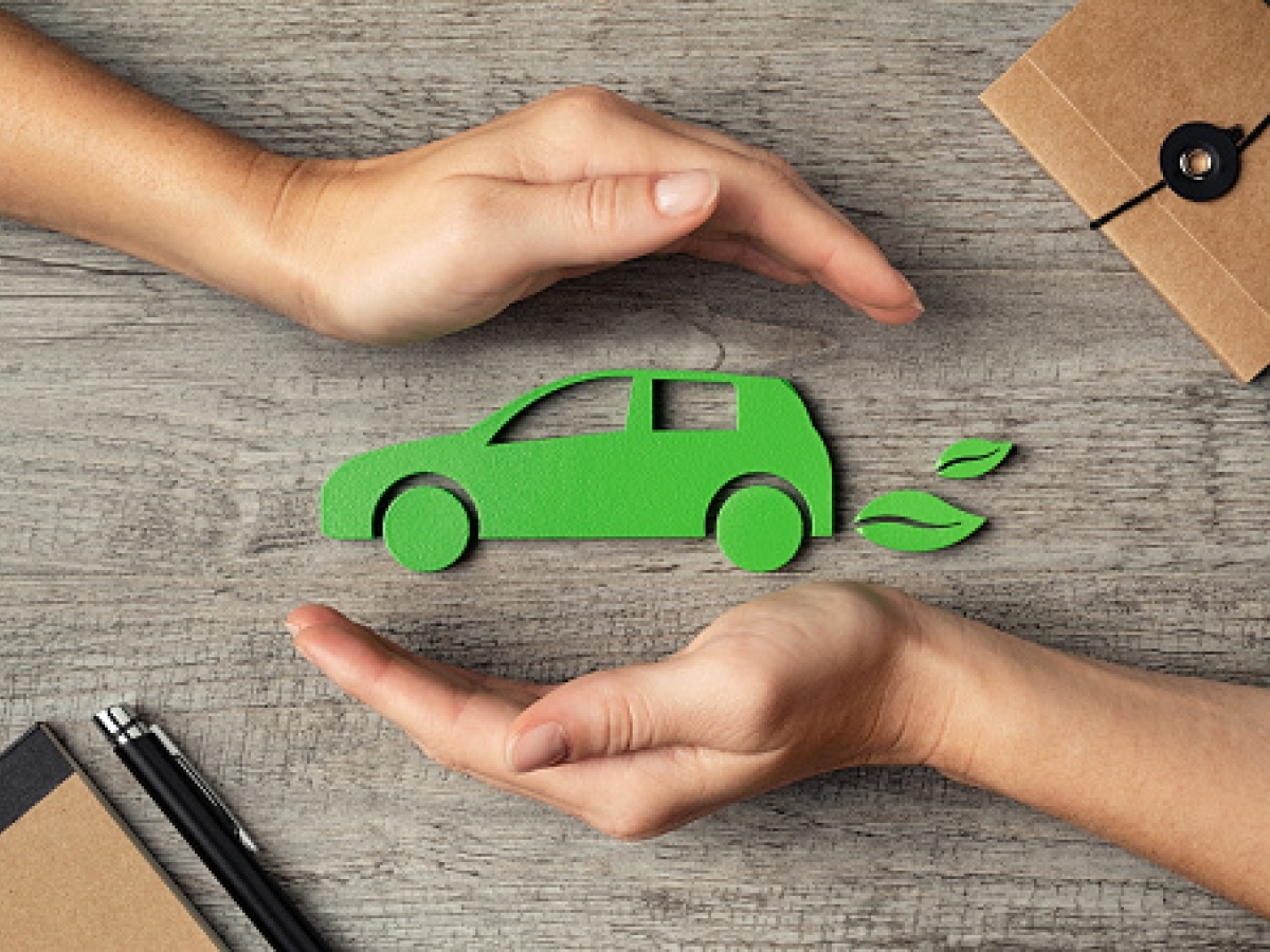 Cartoon of an electric vehicle
